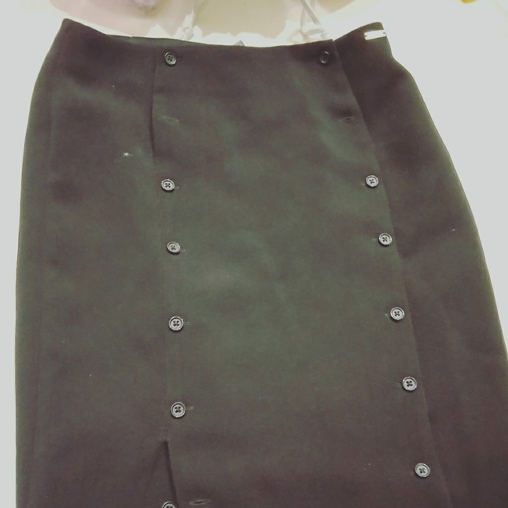 armani exchange botton skirt black